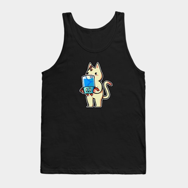 Tank Guy and Kitty Tank Top by ohlain